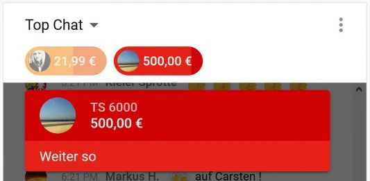 Carsten Jahn Spenden Superchat Top Chat YouTube Geld Umsatz Einnahmen Monitarisierung